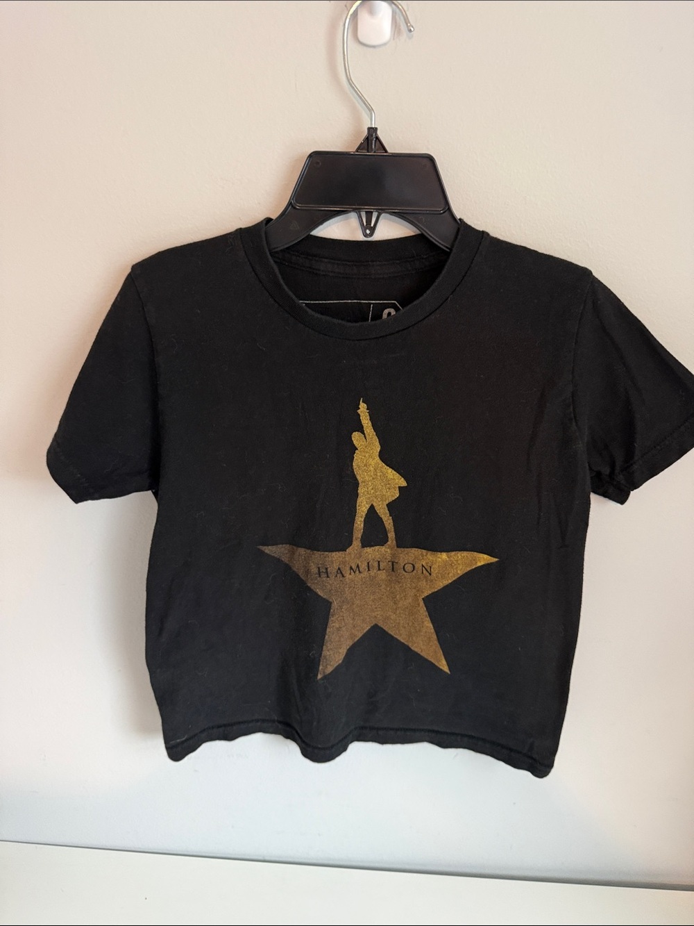 Hamilton kids Black Short Sleeve Tee with Gold Star Graphic
